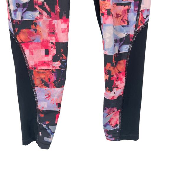 Nike Pro Girls Floral Print Compression Tights Hyper Crimson Size Medium - Picture 3 of 11